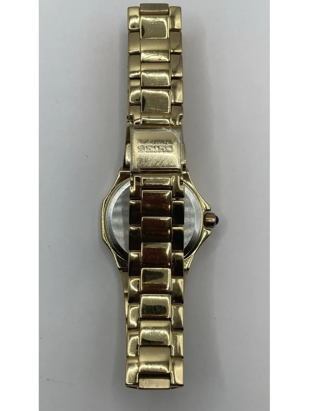 Seiko Watch Ladies Gold Tone 26mm Mother Pearl Dial Sapphire Crystal 7N32-0BF0